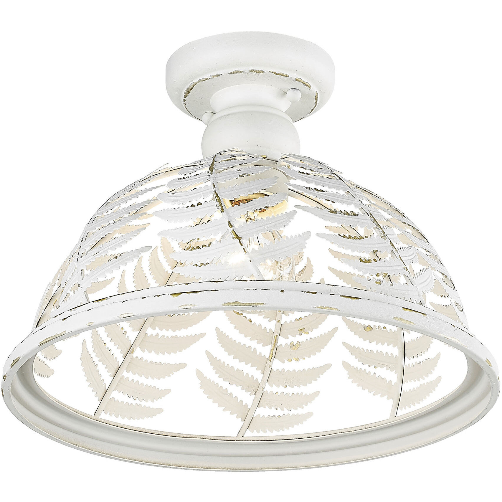 Annalin 1 Light 13 inch Vintage Decor White Semi-Flush Ceiling Light